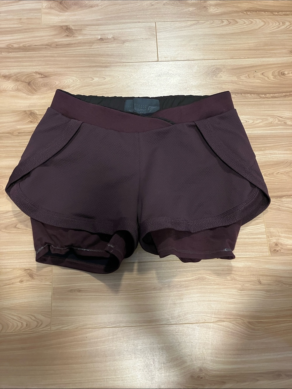 Women's Layered Athletic Shorts in Plum